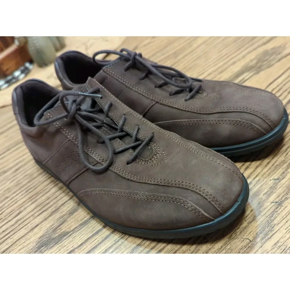 Ecco Sky Tie Lace Up Flat Women's 40 US 9 Brown Suede Oxford Casual Shoe